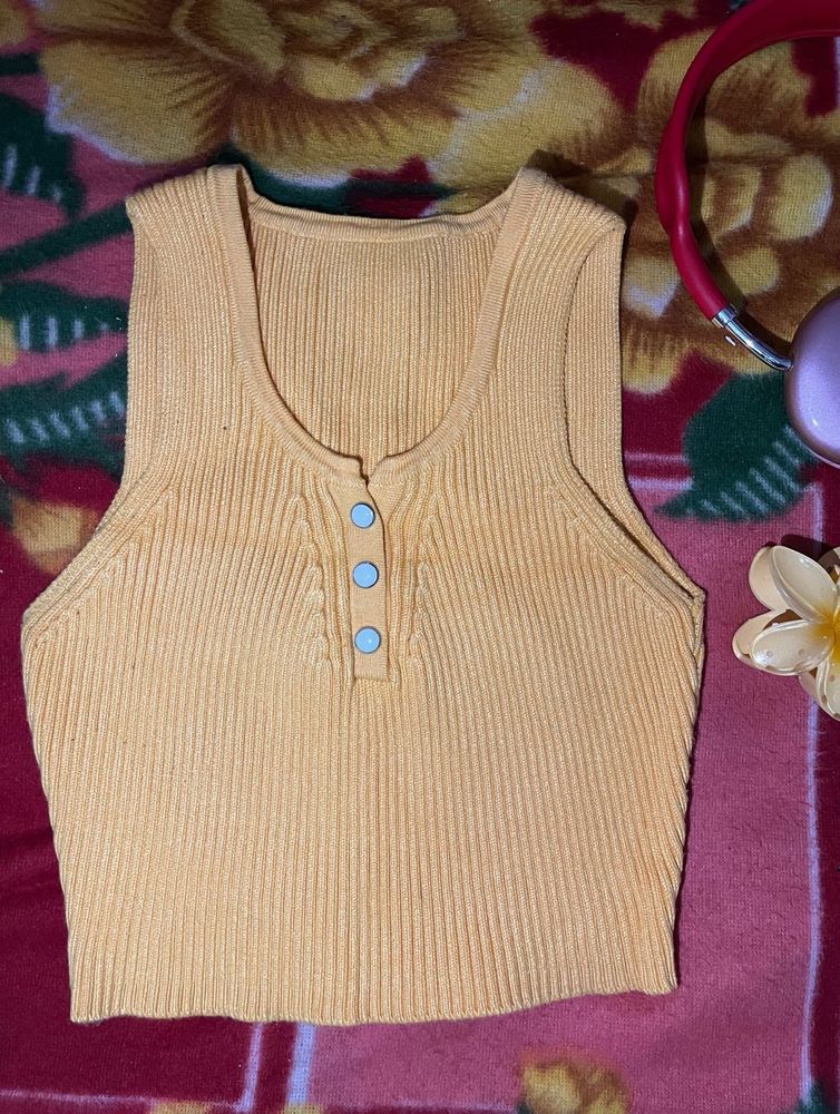 Cute Yellow Crop Tank Top