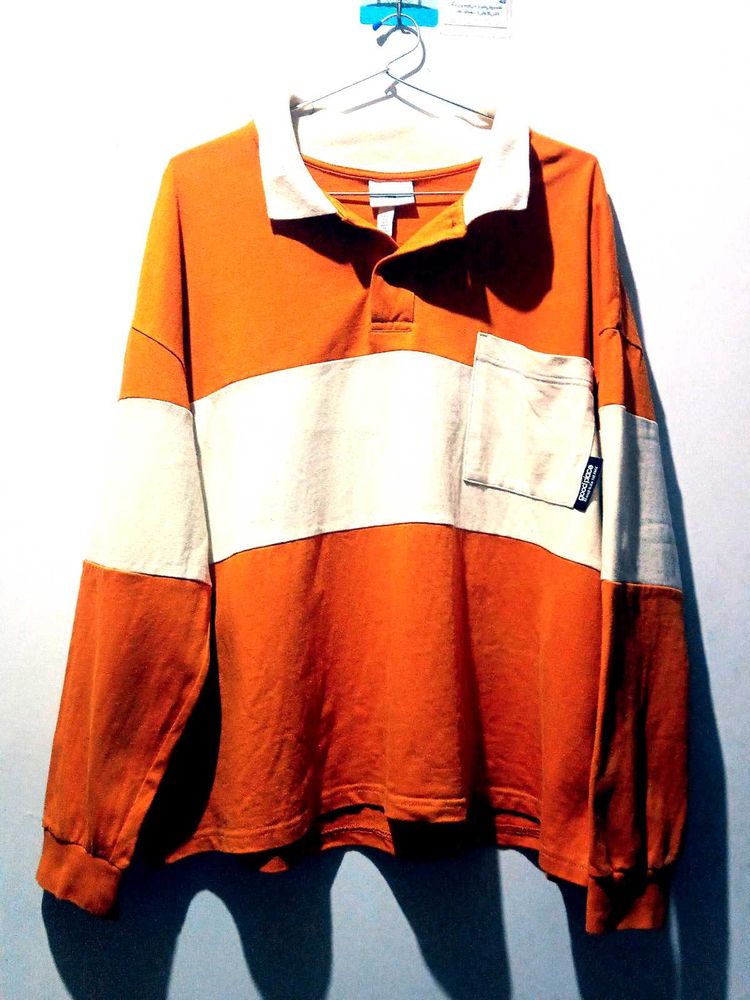 Striped Long Sleeve Polo Shirt