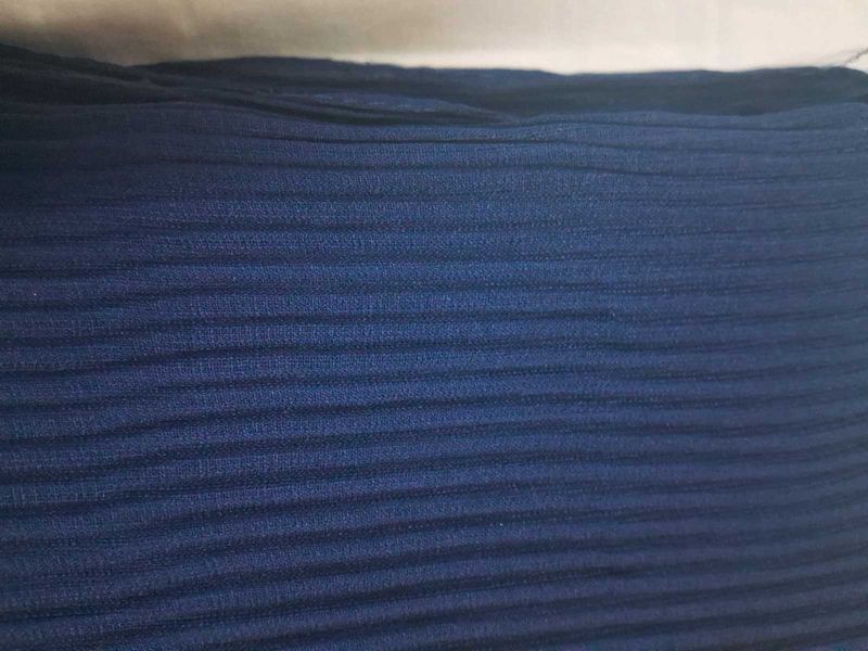 Navy Blue Pleated Scarf