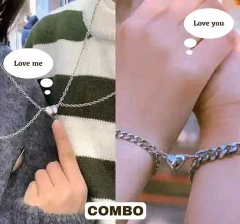 Couple Breslet And Chain Combo