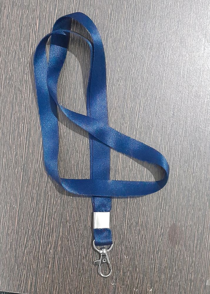 2 PC. Navy Blue Satin Identity Card Lanyard