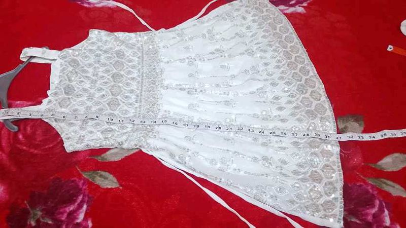 Elegant White plazo frock