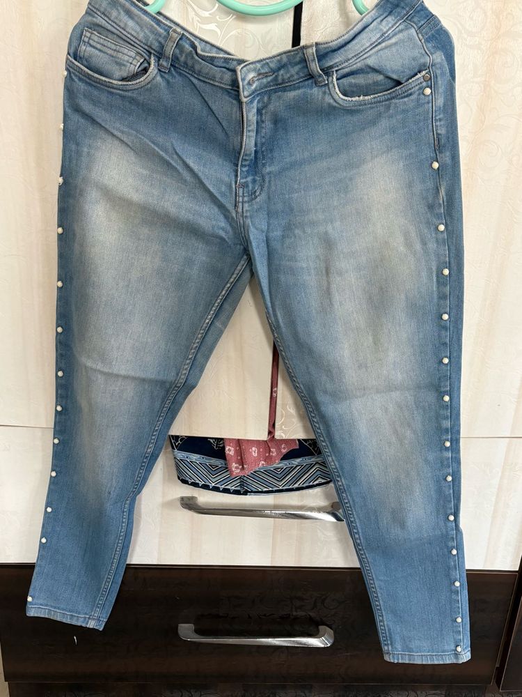 Light Blue Embellished Jeans