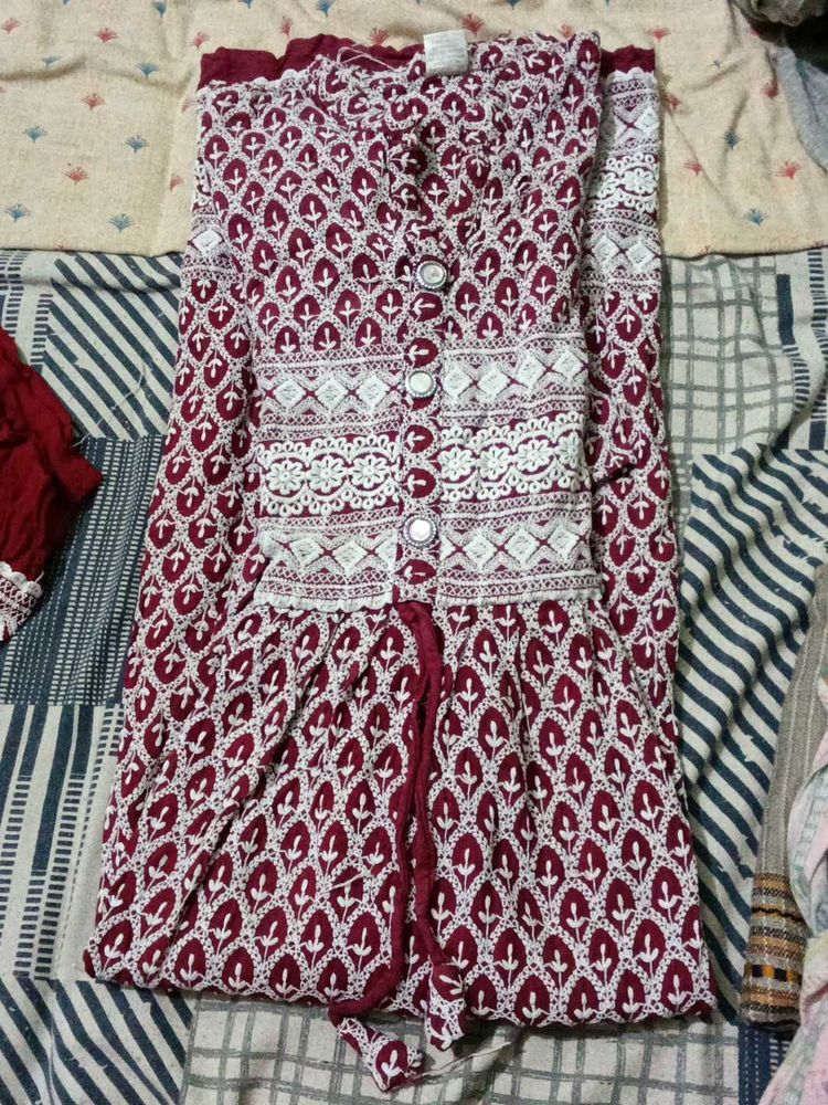 anarkali suit with stall