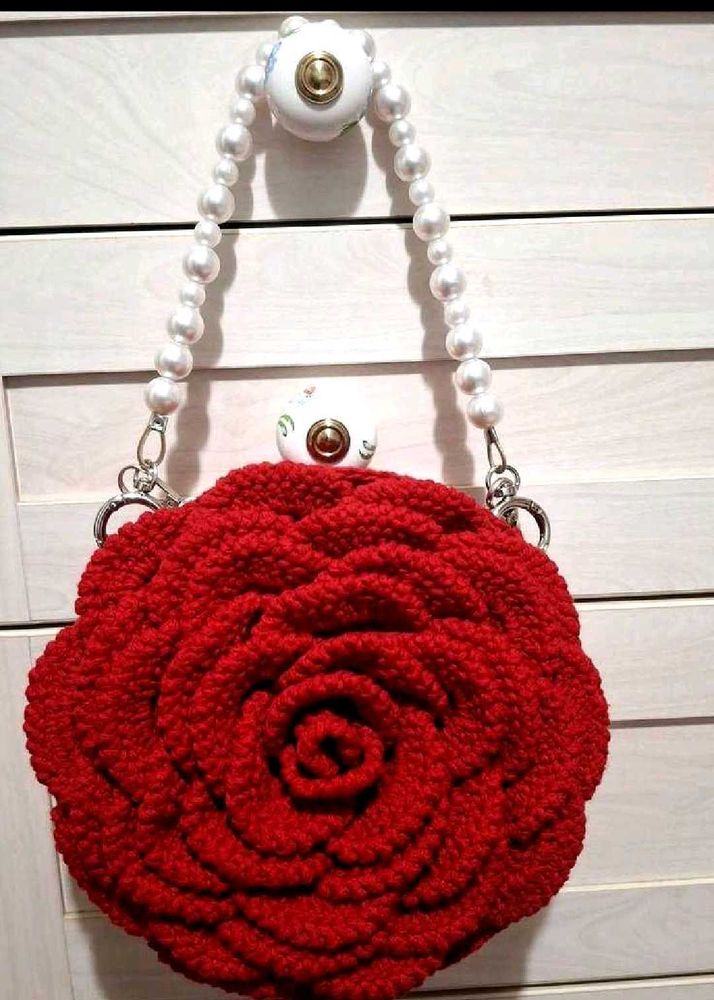 Red Rose Crochet Handbag❤️