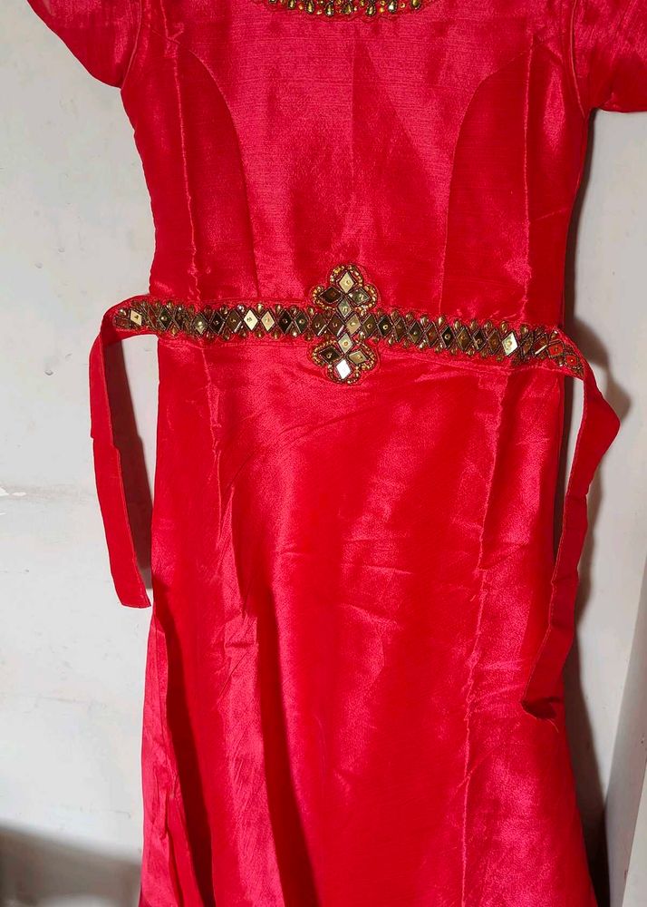 Red Girls Ethnic Gown
