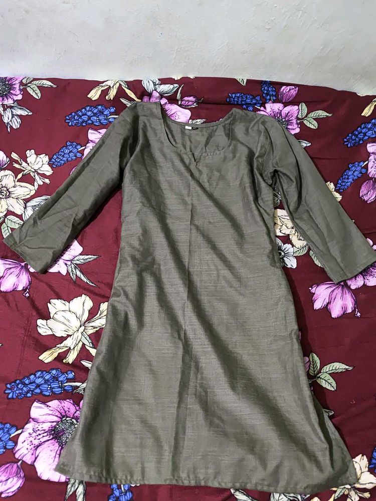 Olive Green Short Kurta