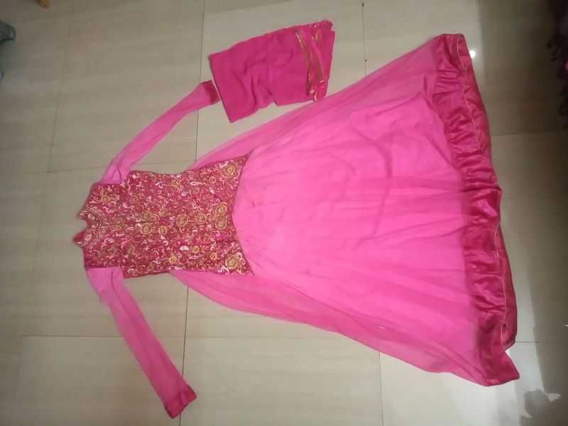 Pink Embellished Anarkali Suit