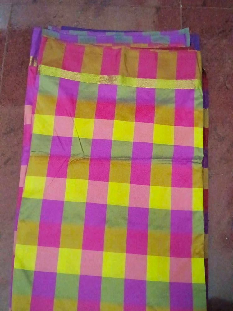 Colorful Checked Saree