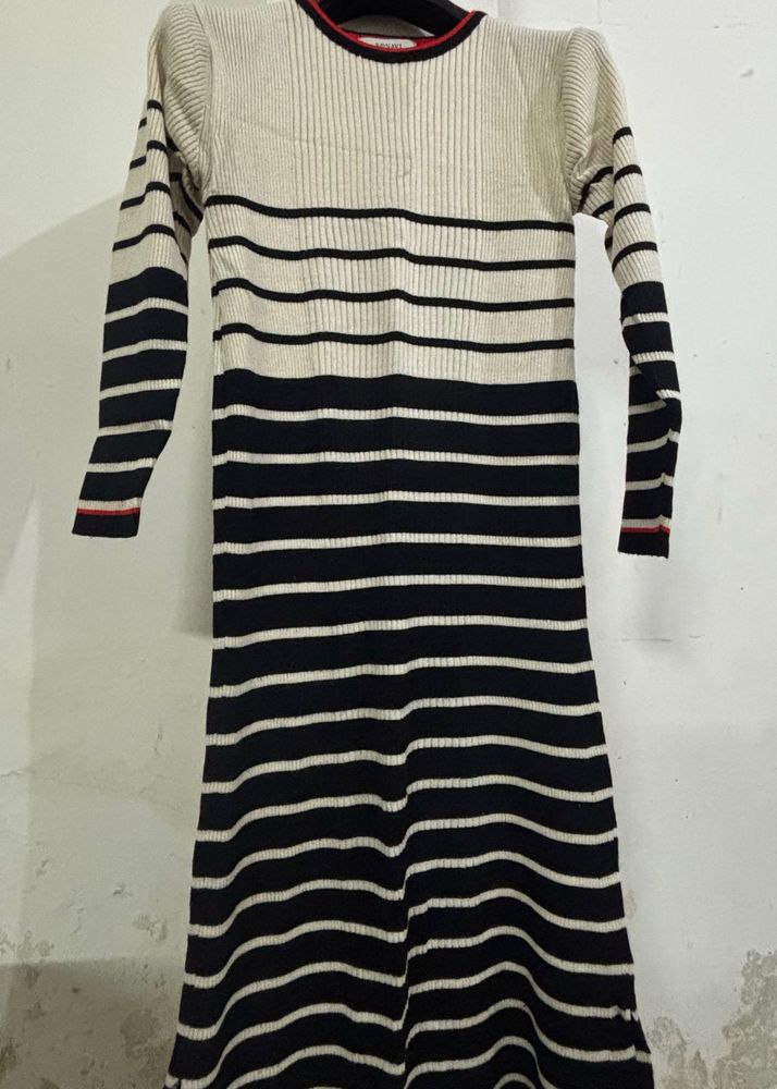 Striped Midi Sweater Dress