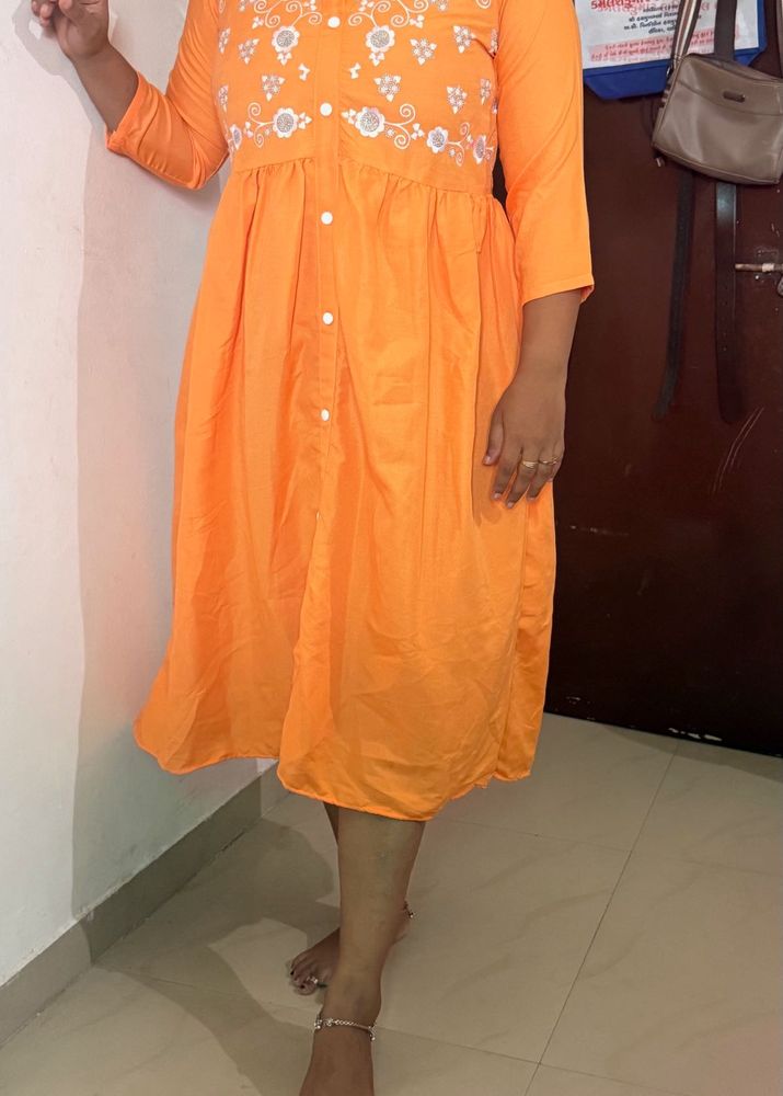 kurti orange beautiful new hi hai