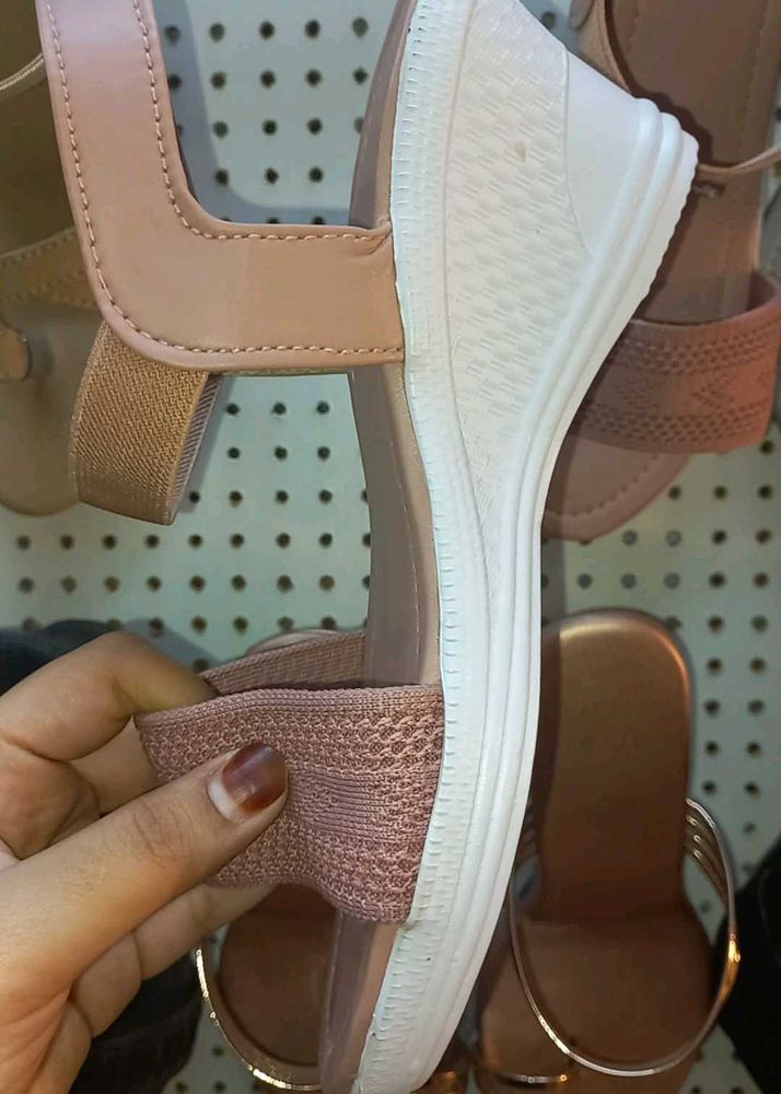 Blush Pink Wedge Sandals