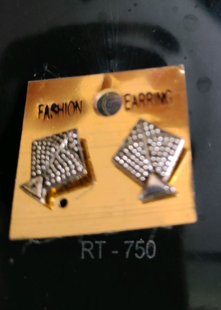 Silver Look Alike Kite Earrings