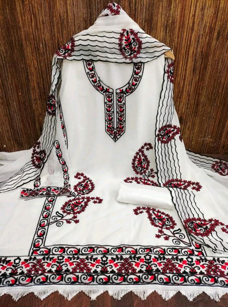 White Suit Dress Material