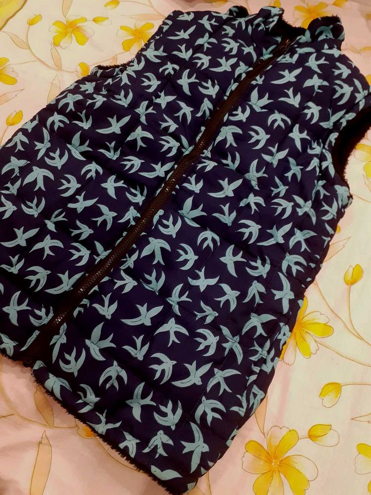 Bird Print Padded Vest