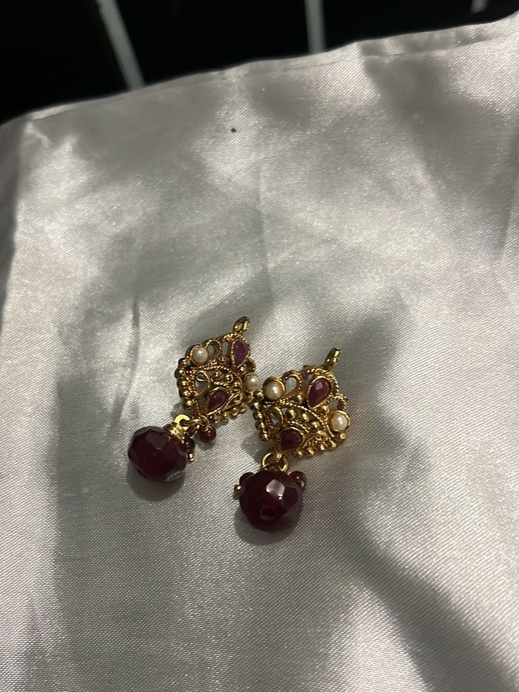 Elegant Ruby Drop Earrings