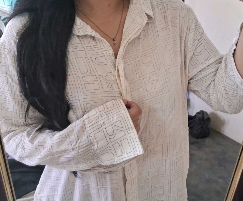 Patterned Oversized Shirt