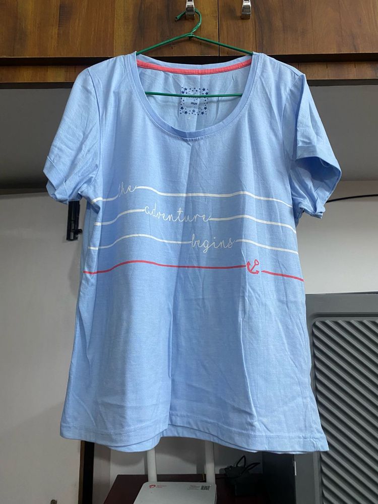 Blue Graphic Print T-shirt