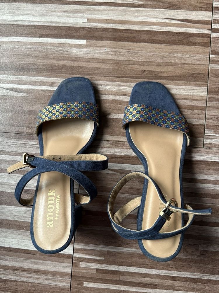 Anouk Blue Heeled Sandals