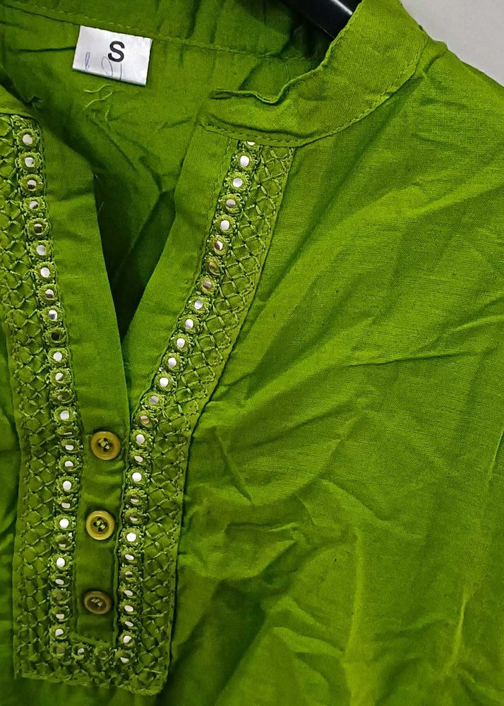 Green Embroided Kurti