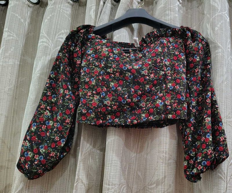 Floral Print Crop Top