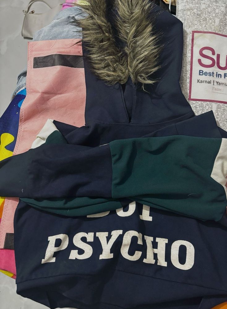 Crop Cute But Psycho Hoodie
