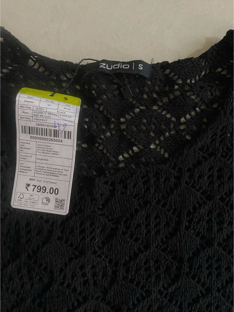 Zudio Black Crochet Top