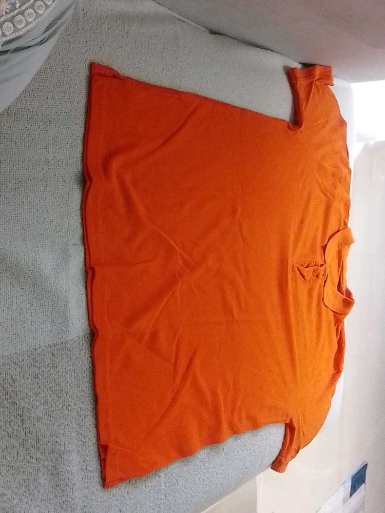 Orange Casual T-Shirt