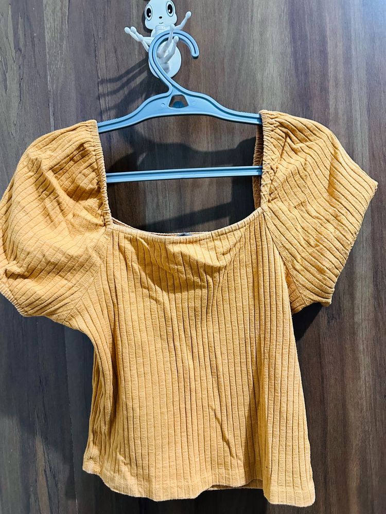 Cute Mustard Crop Top