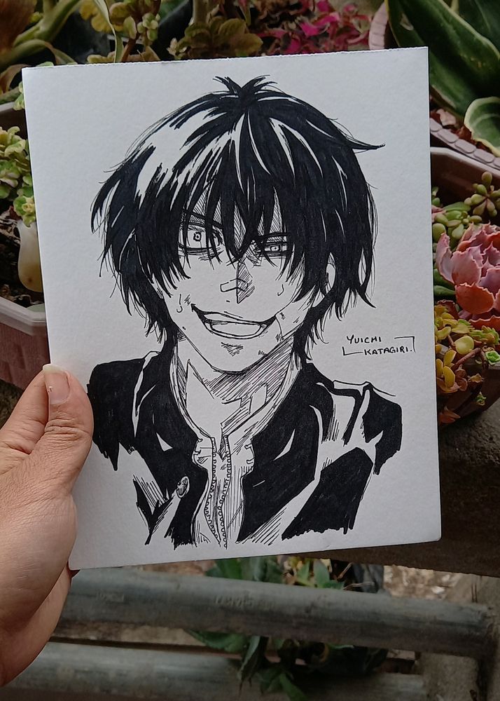 3 Manga Style Stickers+ 1 Anime Character Sketch