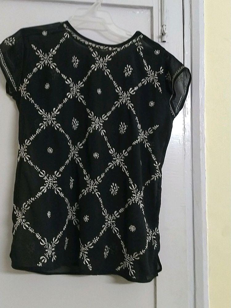 Hot Black hand Embroidered Beach Dress /Top