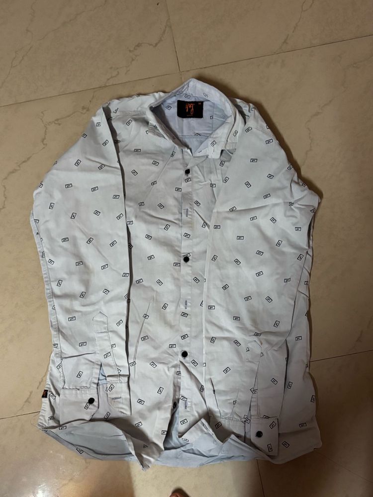 Patterned Button-Down Shirt