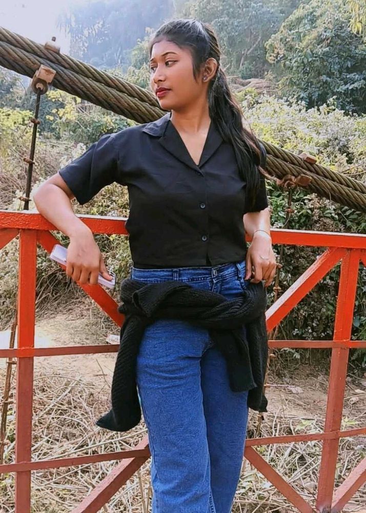 Chic Black Button-Down Top