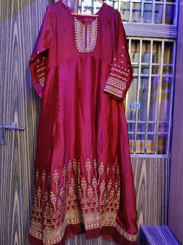 Beautiful Maroon Anarkali Suit