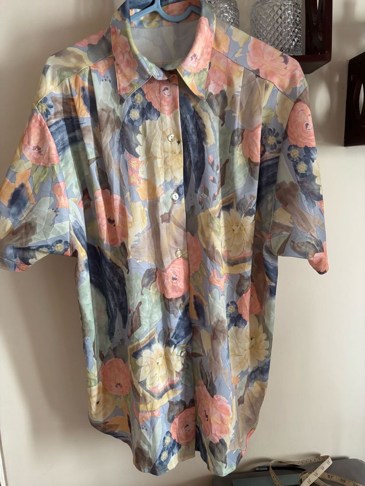 Vintage Floral Print Button-Down Shirt