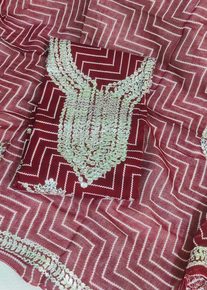 Jaipuri Gota Patti Dress Material Pure Cotton
