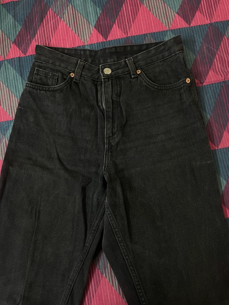 Charcoal Black Monki Mom Jean