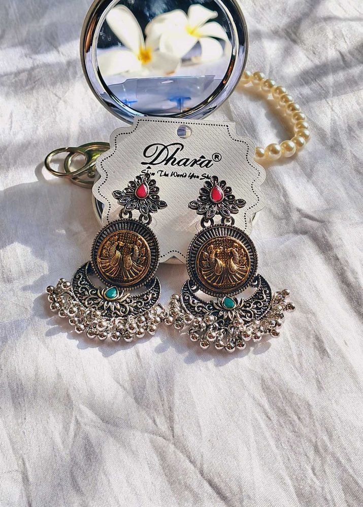 Dhara Peacock Coin Earrings