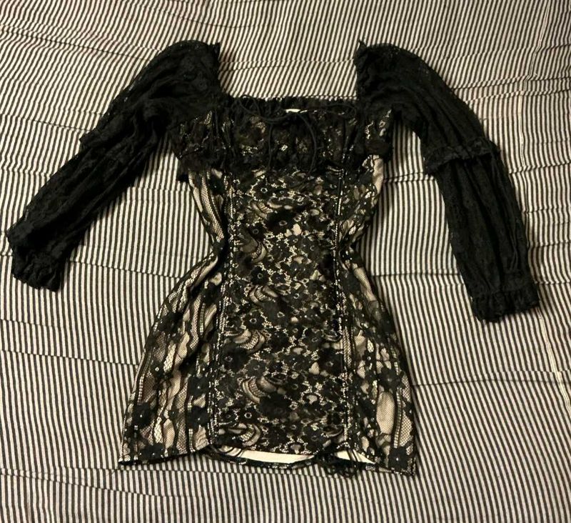 Black Lace Mini Dress