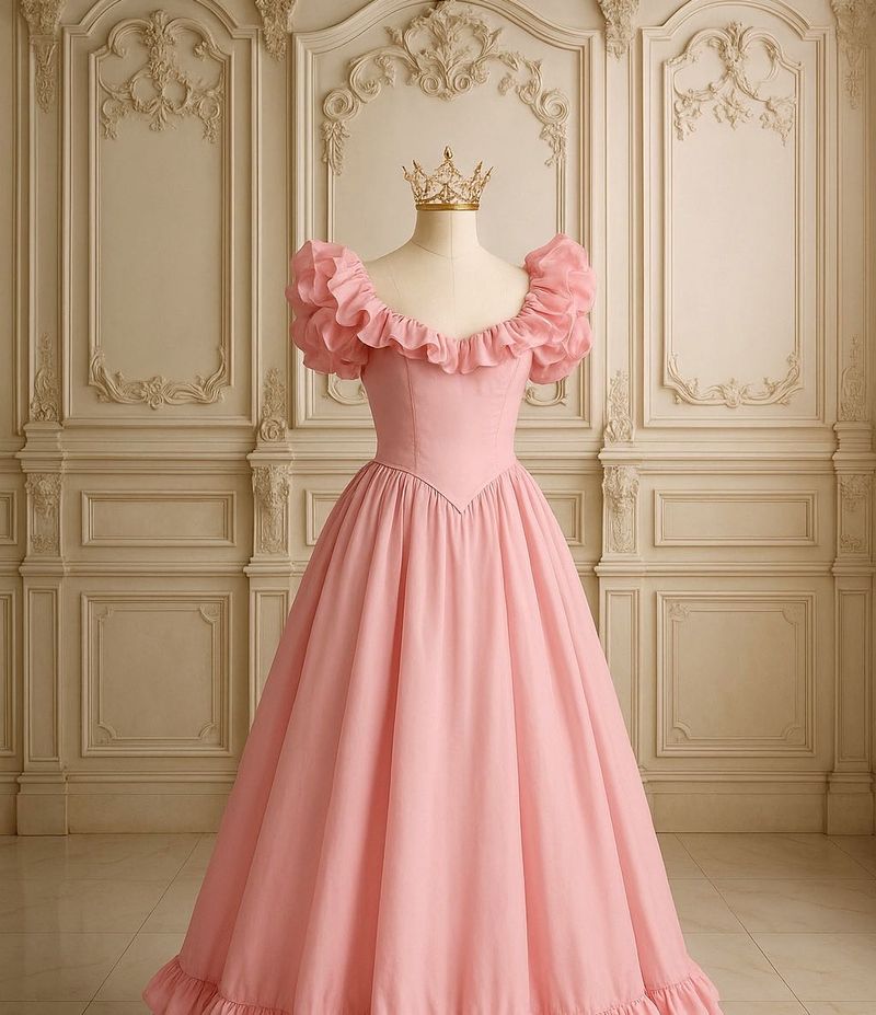 Pink Ruffle Gown