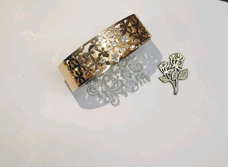 Antitarnish chunky gold bracelet