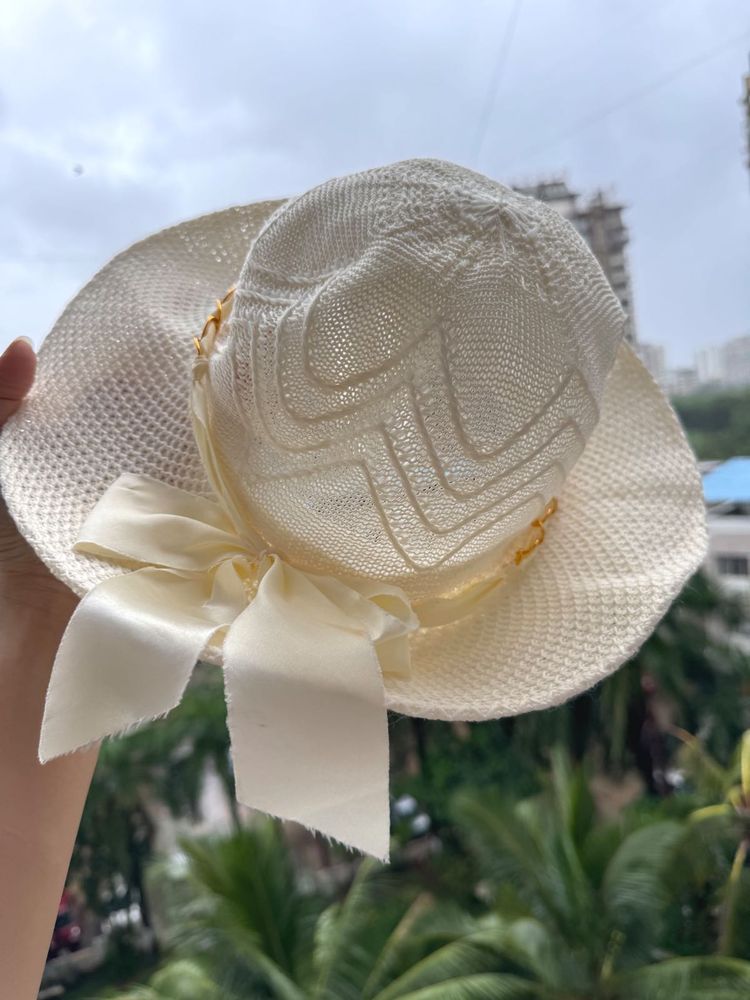Pretty Off White Vacation Hat 🎀