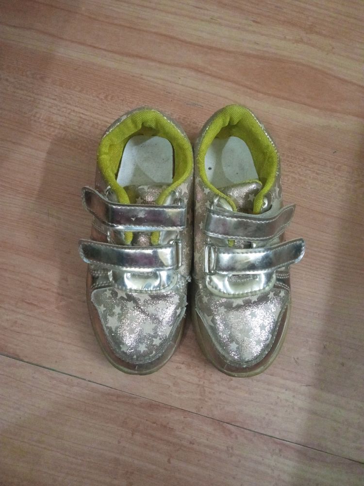 Golden Shoes For Girl Shoe Size 30