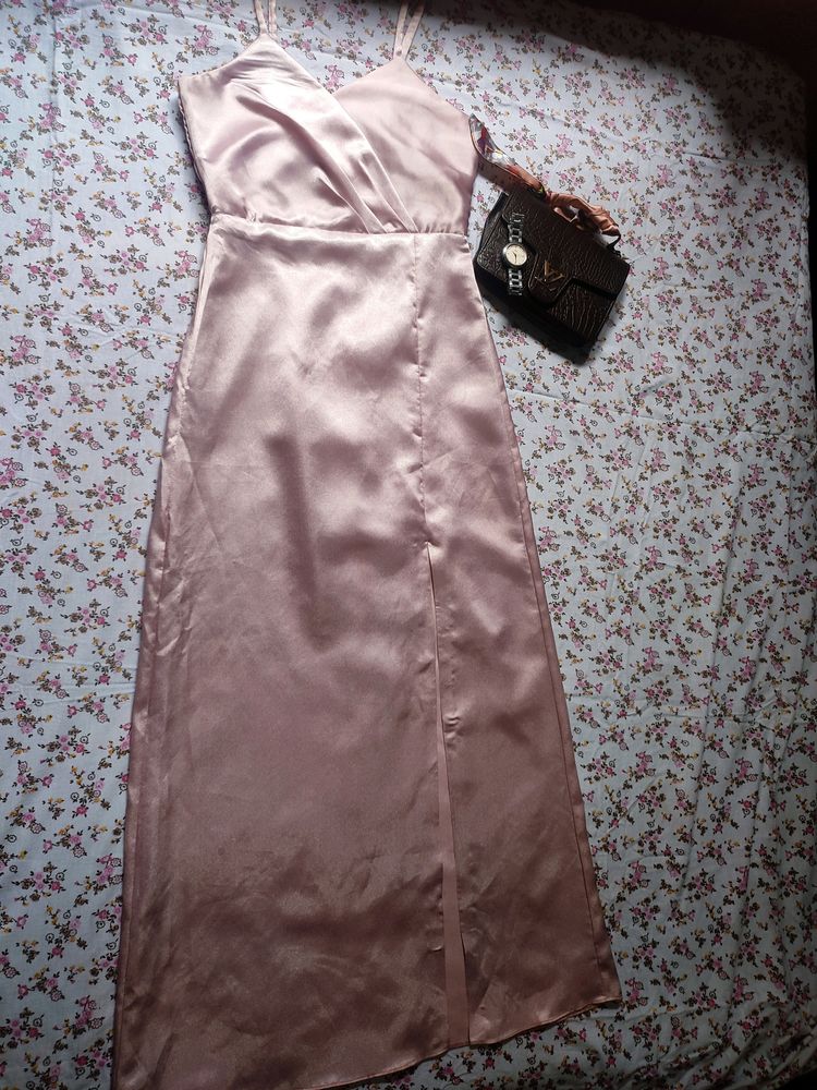 Pink Satin Slip Dress