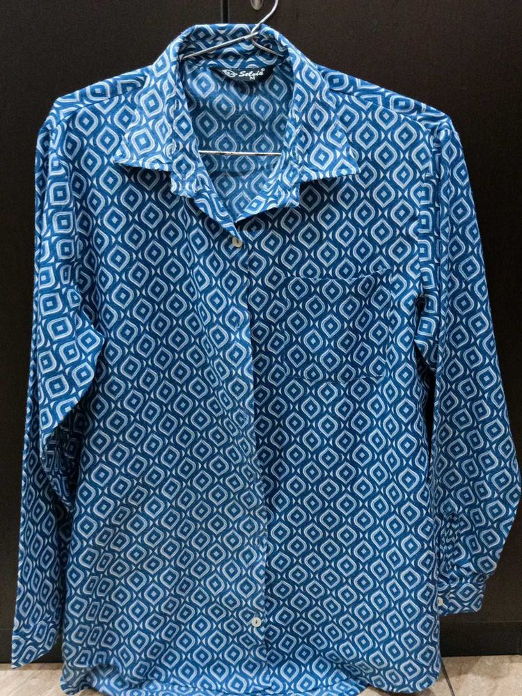 Blue Patterned Shirt