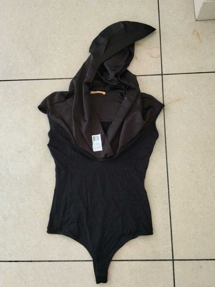 new women girls Stylish Black Bodysuit Top