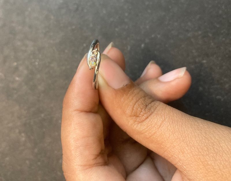 Elegant Silver Ring with Gem Accents