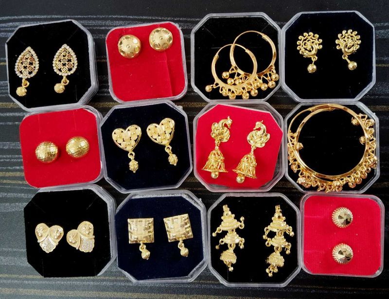 Assorted Gold Plated Earrings- ANY 3