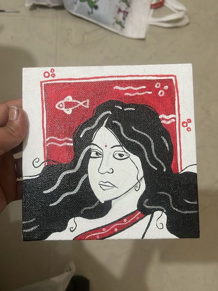 Bengali art- black, White, Red