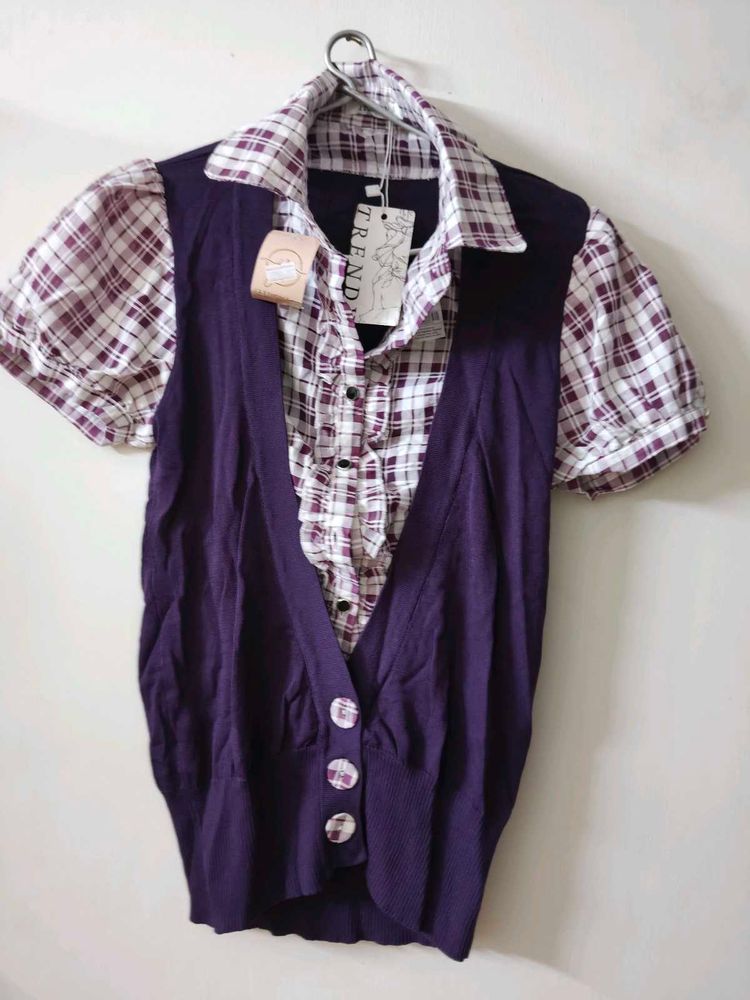 Purple Plaid Top